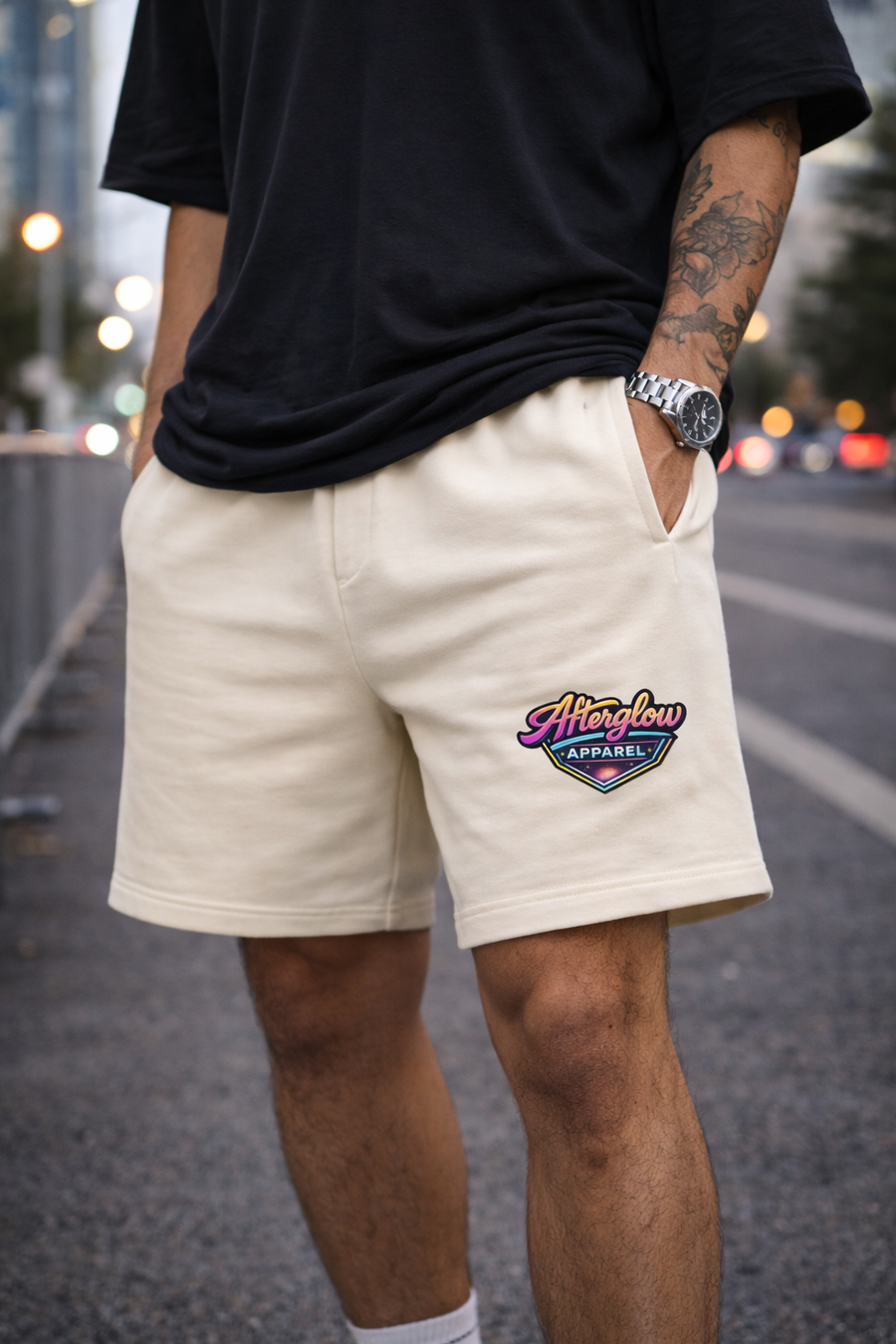 Afterglow Piqué Gym Shorts in LIEUTENANT by Afterglow Apparel