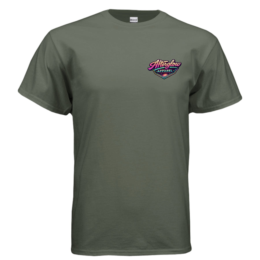 Afterglow Logo Tee in MILITARY GREEN by Afterglow Apparel